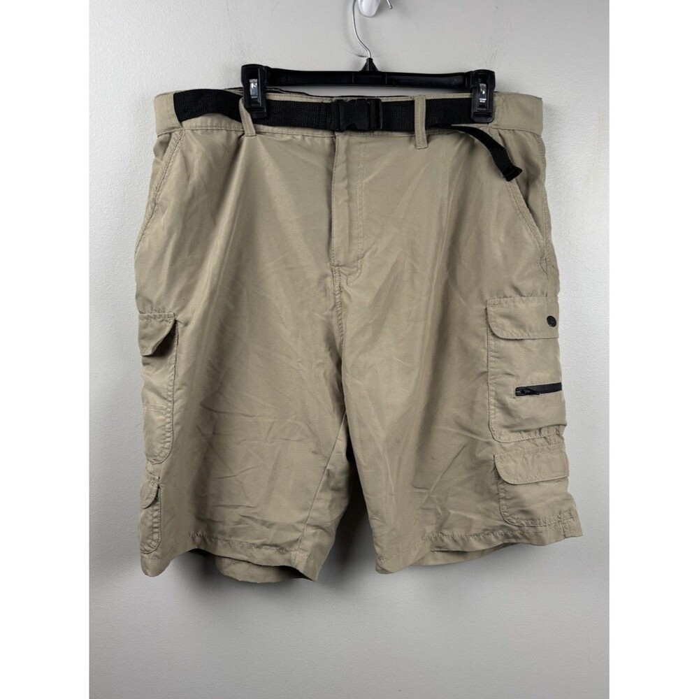 Denali Cargo Shorts With Belt Mens 40 Tan Hiking Outdoors Casual 100% Polyester